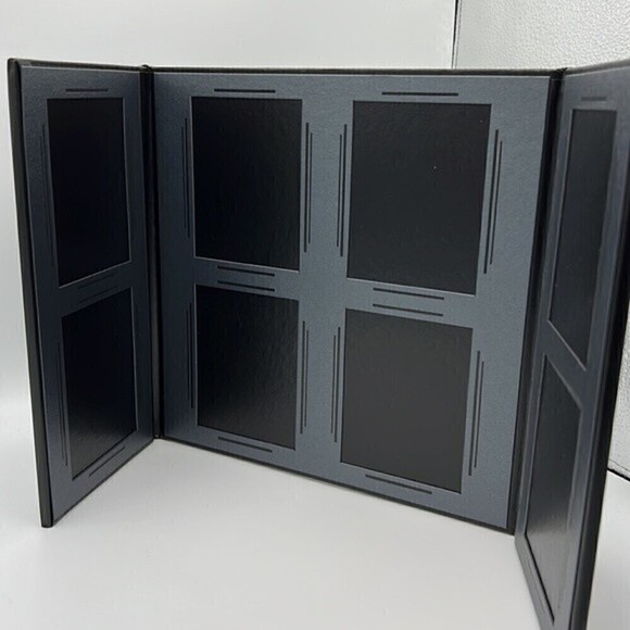 TAP LOOMIS BLACK & PEWTER EMPIRE 8-WAY VERTICAL PHOTO FOLIO DISPLAY new in box - Picture 1 of 10